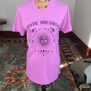 Boohoo Oversized Pink Mystic Dreaming Astrology Print T-Shirt